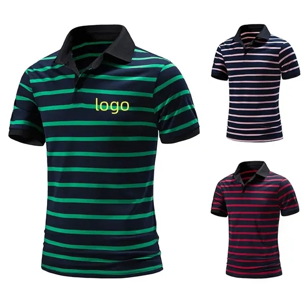 Mens Black Short Sleeve Button Polo - Mens Black Short Sleeve Button Polo - Image 0 of 7