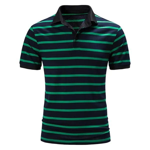 Mens Black Short Sleeve Button Polo - Mens Black Short Sleeve Button Polo - Image 1 of 7