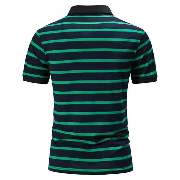 Mens Black Short Sleeve Button Polo - Mens Black Short Sleeve Button Polo - Image 2 of 7
