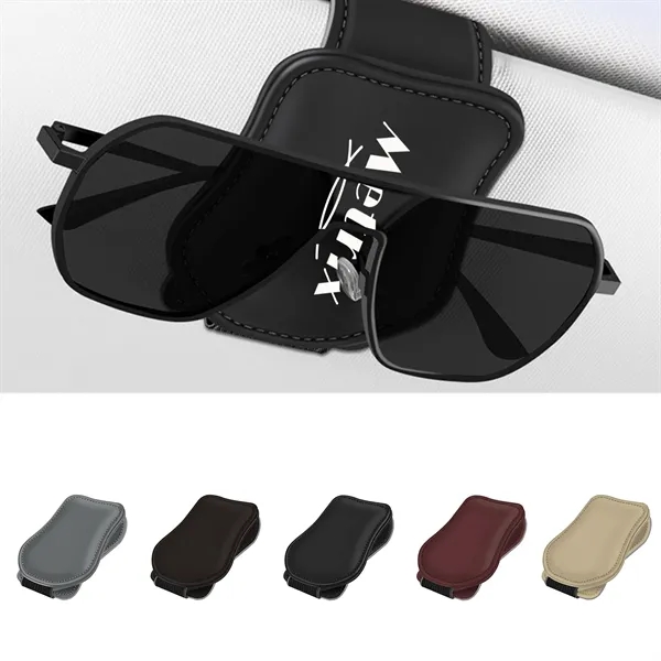 Magnetic Leather Sunglasses Holder for Car Visor - Magnetic Leather Sunglasses Holder for Car Visor - Image 0 of 6