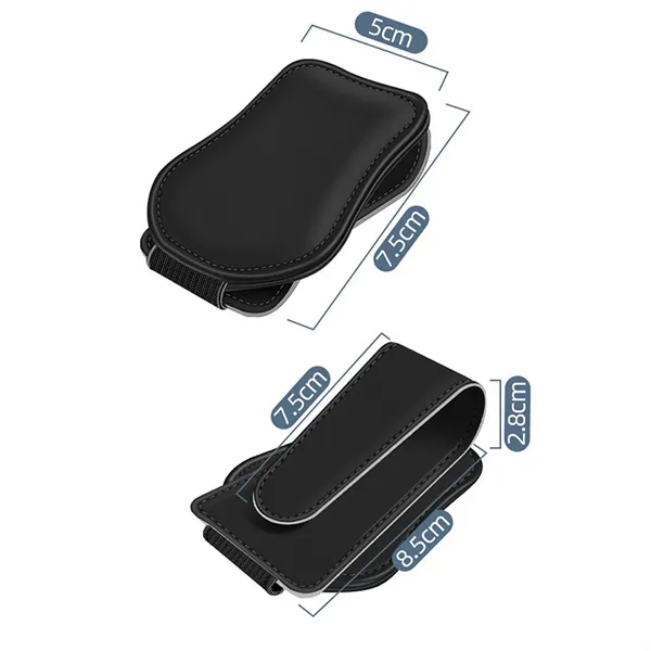 Magnetic Leather Sunglasses Holder for Car Visor - Magnetic Leather Sunglasses Holder for Car Visor - Image 1 of 6