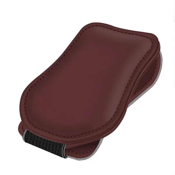 Magnetic Leather Sunglasses Holder for Car Visor - Magnetic Leather Sunglasses Holder for Car Visor - Image 4 of 6