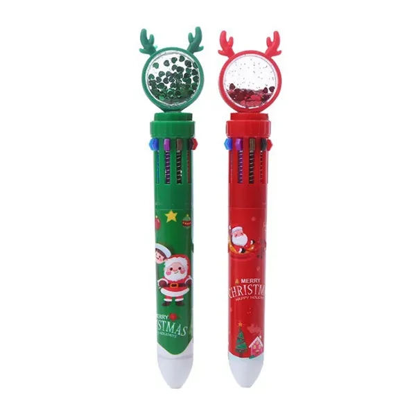 10-in-1 ABS Reindeer Xmas Santa Retractable Ballpoint Pen - 10-in-1 ABS Reindeer Xmas Santa Retractable Ballpoint Pen - Image 3 of 3