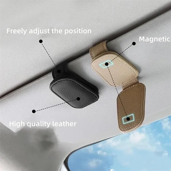 PU Leather Car Visor Interior Sunglasses Frame Magnetic Clip - PU Leather Car Visor Interior Sunglasses Frame Magnetic Clip - Image 1 of 3