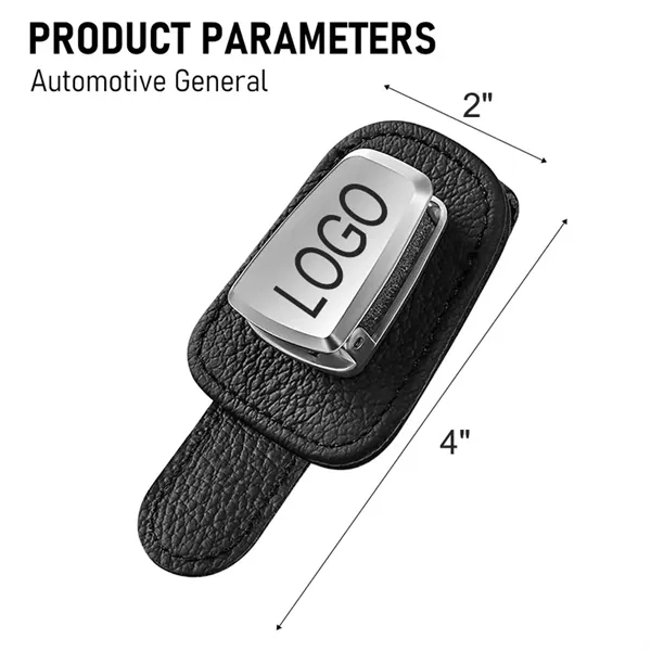 Genuine Leather Universal Car Visor Sunglasses Holder Clip - Genuine Leather Universal Car Visor Sunglasses Holder Clip - Image 3 of 3