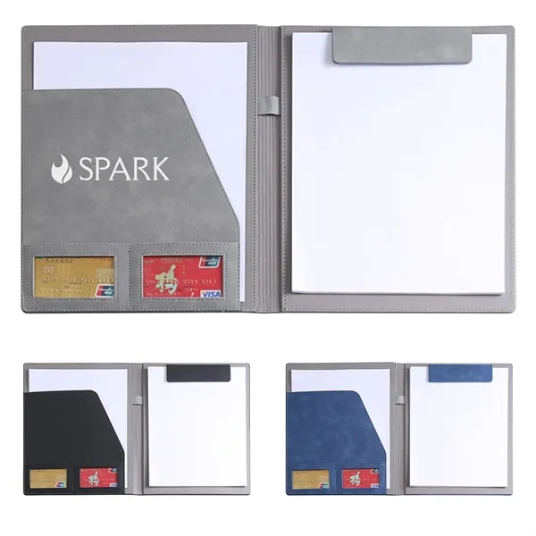 A4 PU Leather Magnetic Folder with Pockets - A4 PU Leather Magnetic Folder with Pockets - Image 0 of 9