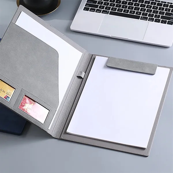 A4 PU Leather Magnetic Folder with Pockets - A4 PU Leather Magnetic Folder with Pockets - Image 2 of 9