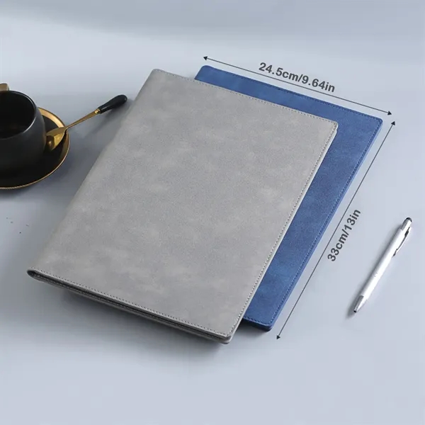 A4 PU Leather Magnetic Folder with Pockets - A4 PU Leather Magnetic Folder with Pockets - Image 6 of 9