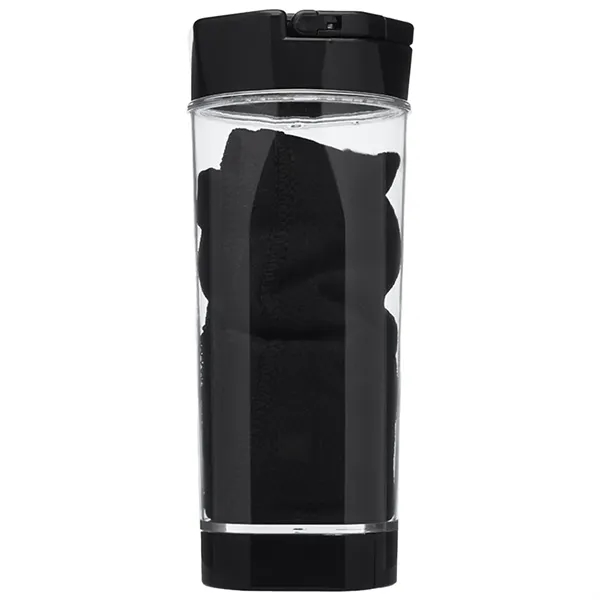 2-in-1 Cool Down Sports Kits Bottle w/ Towel & Phone Holder