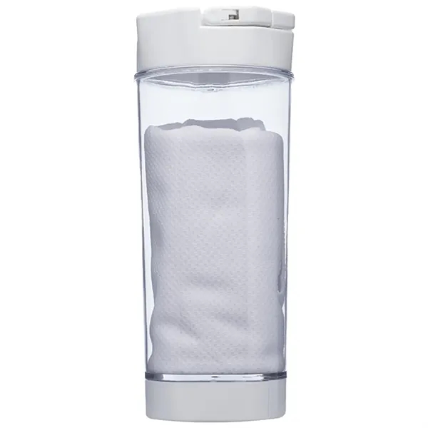 2-in-1 Cool Down Sports Kits Bottle w/ Towel & Phone Holder