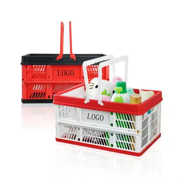 Larger Size Foldable Plastic Grocery Shopping Basket Vegetab - Larger Size Foldable Plastic Grocery Shopping Basket Vegetab - Image 0 of 8