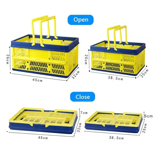 Larger Size Foldable Plastic Grocery Shopping Basket Vegetab - Larger Size Foldable Plastic Grocery Shopping Basket Vegetab - Image 2 of 8
