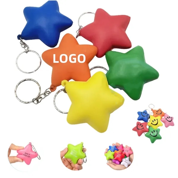 2" Star Stress Ball Keychains - 2" Star Stress Ball Keychains - Image 0 of 5