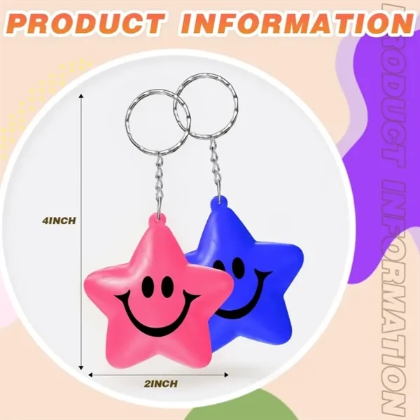 2" Star Stress Ball Keychains - 2" Star Stress Ball Keychains - Image 1 of 5