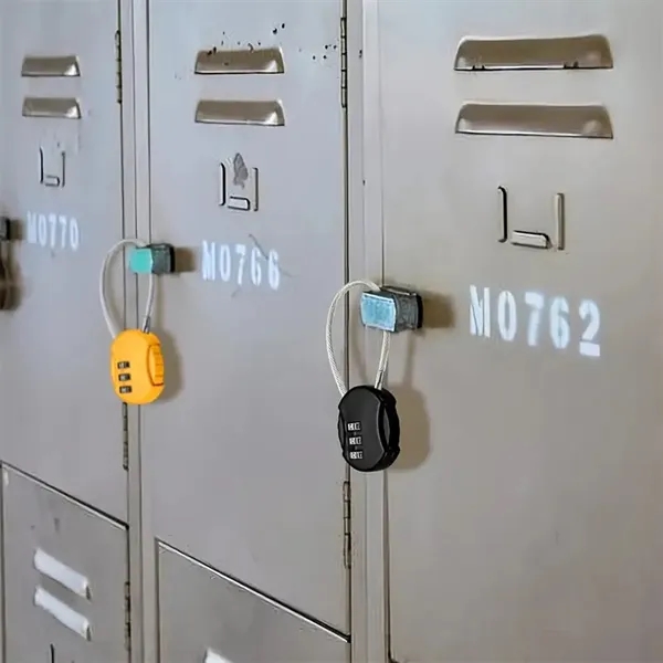 3 Digit Mini Combination Cable Padlock Waterproof Gym Lock - 3 Digit Mini Combination Cable Padlock Waterproof Gym Lock - Image 4 of 5