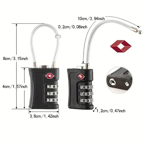 TSA 3-Bit Code Travel Luggage Suitcase Anti-theft Padlock - TSA 3-Bit Code Travel Luggage Suitcase Anti-theft Padlock - Image 1 of 6