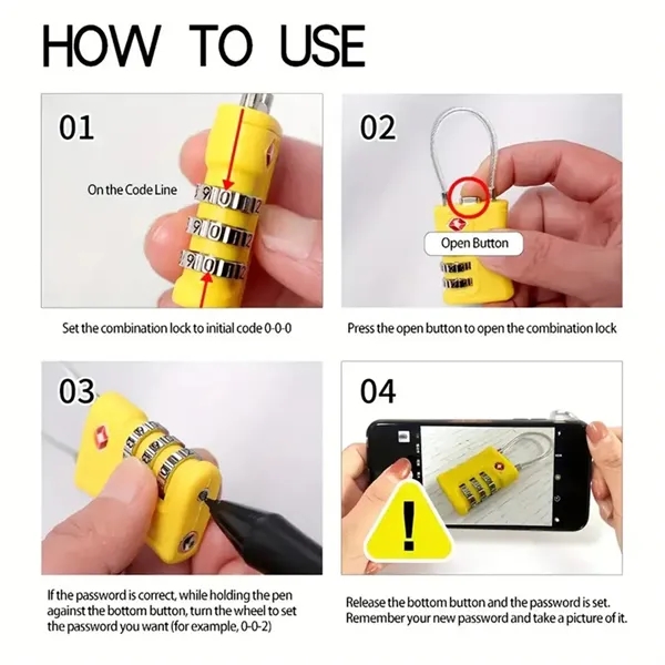 TSA 3-Bit Code Travel Luggage Suitcase Anti-theft Padlock - TSA 3-Bit Code Travel Luggage Suitcase Anti-theft Padlock - Image 2 of 6