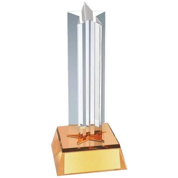 6.75" Blue Brilliance Column Acrylic Star Award - 6.75" Blue Brilliance Column Acrylic Star Award - Image 1 of 3