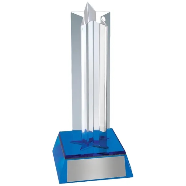 6.75" Blue Brilliance Column Acrylic Star Award - 6.75" Blue Brilliance Column Acrylic Star Award - Image 3 of 3