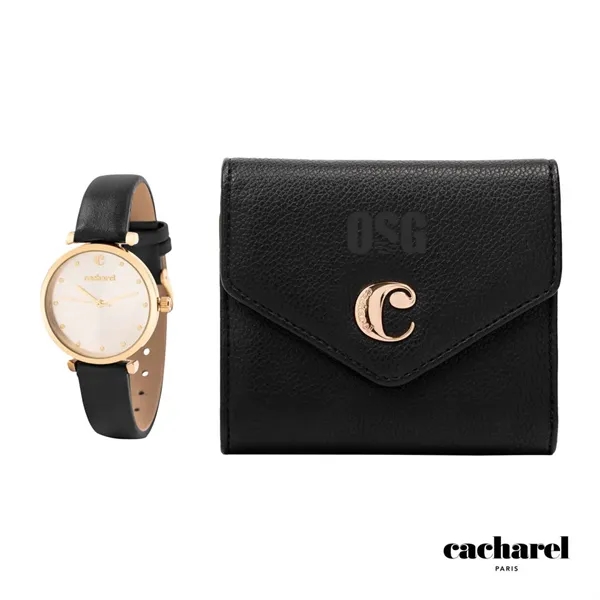 Cacharel® Alma Wallet & Odeon Watch - Black - Cacharel® Alma Wallet & Odeon Watch - Black - Image 0 of 0