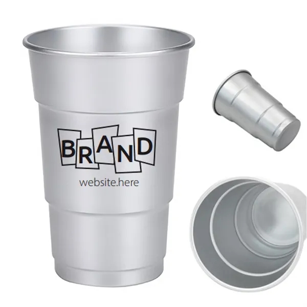 16oz Reusable Aluminum Beer Mug Cups - 16oz Reusable Aluminum Beer Mug Cups - Image 0 of 1