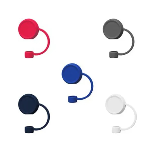 Round Dust-Proof Silicone Straw Toppers - Round Dust-Proof Silicone Straw Toppers - Image 2 of 2