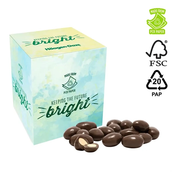 Custom ECO-Box, PCR & Full Color, Dark Chocolate Almonds