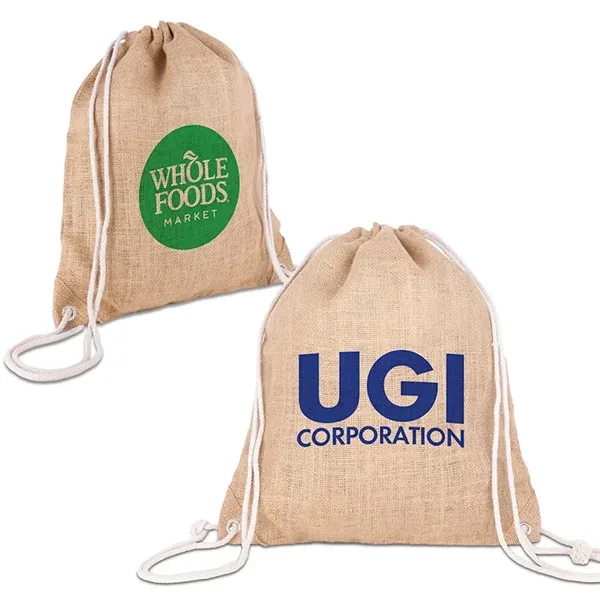 India Jute Drawstring Bag - India Jute Drawstring Bag - Image 0 of 6