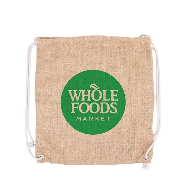 India Jute Drawstring Bag - India Jute Drawstring Bag - Image 1 of 6