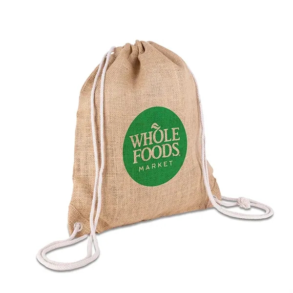 India Jute Drawstring Bag - India Jute Drawstring Bag - Image 3 of 6
