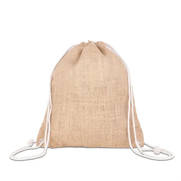 India Jute Drawstring Bag - India Jute Drawstring Bag - Image 5 of 6