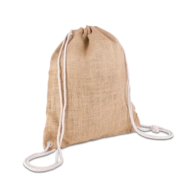 India Jute Drawstring Bag - India Jute Drawstring Bag - Image 6 of 6