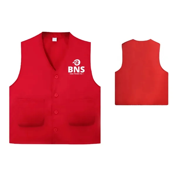 Neutral Promotional Vest with Zip-up for Volunteer Activitie - Neutral Promotional Vest with Zip-up for Volunteer Activitie - Image 1 of 3