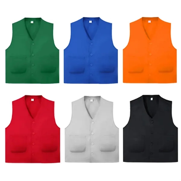 Neutral Promotional Vest with Zip-up for Volunteer Activitie - Neutral Promotional Vest with Zip-up for Volunteer Activitie - Image 2 of 3