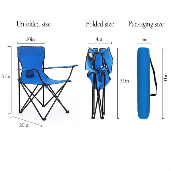 Folding Camping Outdoor Chair w/Carrying Bag & Cup Holder - Folding Camping Outdoor Chair w/Carrying Bag & Cup Holder - Image 1 of 2