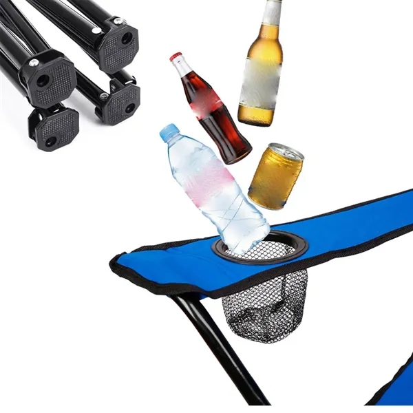 Folding Camping Outdoor Chair w/Carrying Bag & Cup Holder - Folding Camping Outdoor Chair w/Carrying Bag & Cup Holder - Image 2 of 2