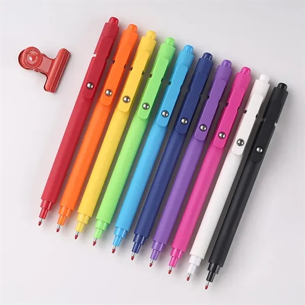Plastic Click Action 0.5mm Black Gel Ink Ballpoint Pen - Plastic Click Action 0.5mm Black Gel Ink Ballpoint Pen - Image 2 of 2