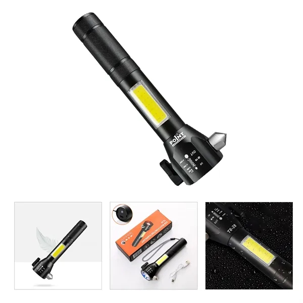 Portable COB Emergency Flashlight with Car Safety Hammer - Portable COB Emergency Flashlight with Car Safety Hammer - Image 0 of 2