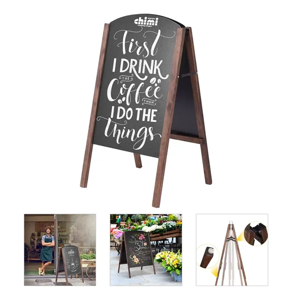 Wood Double Sided A Frame Chalkboard Sign - Wood Double Sided A Frame Chalkboard Sign - Image 0 of 5