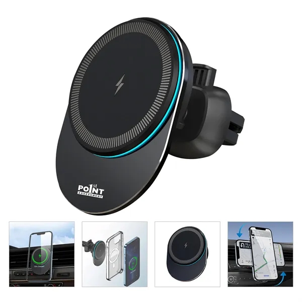 15W Magnetic Wireless Charger Car Phone Holder - 15W Magnetic Wireless Charger Car Phone Holder - Image 0 of 2