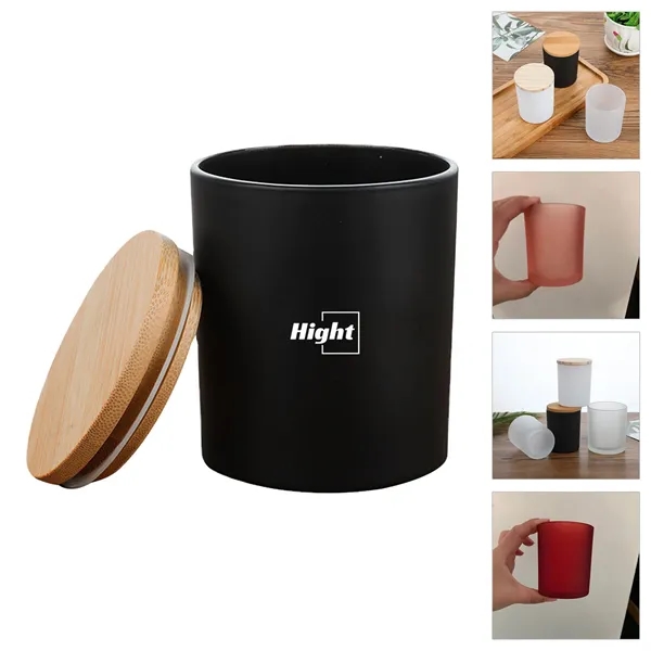 Candle Glass Jars with Bamboo Lids - Candle Glass Jars with Bamboo Lids - Image 0 of 2