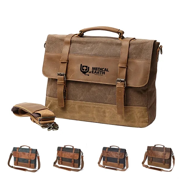 Canvas Leather Computer Laptop Bag - Canvas Leather Computer Laptop Bag - Image 0 of 0