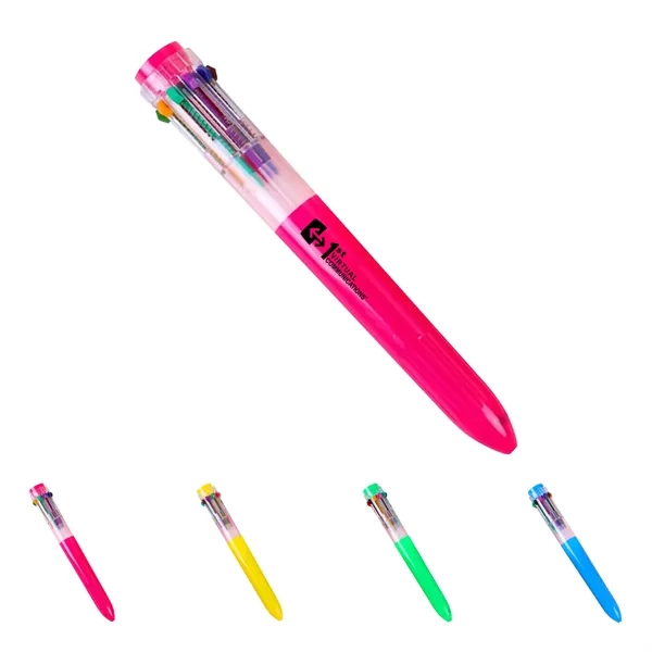 10 in 1 Multicolor Retractable Ballpoint Pen - 10 in 1 Multicolor Retractable Ballpoint Pen - Image 0 of 3