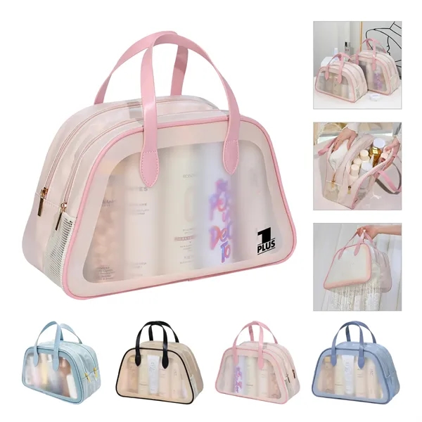 Clear Dry Wet Toiletry Bag Travel Makeup Pouch Handle - Clear Dry Wet Toiletry Bag Travel Makeup Pouch Handle - Image 0 of 4