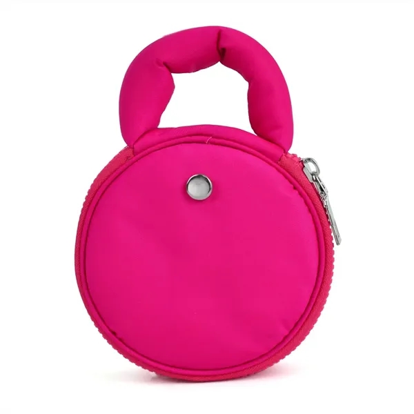 3D Round Small Cosmetic Bag 4'' Cable Organizer Coin Pouch - 3D Round Small Cosmetic Bag 4'' Cable Organizer Coin Pouch - Image 3 of 4