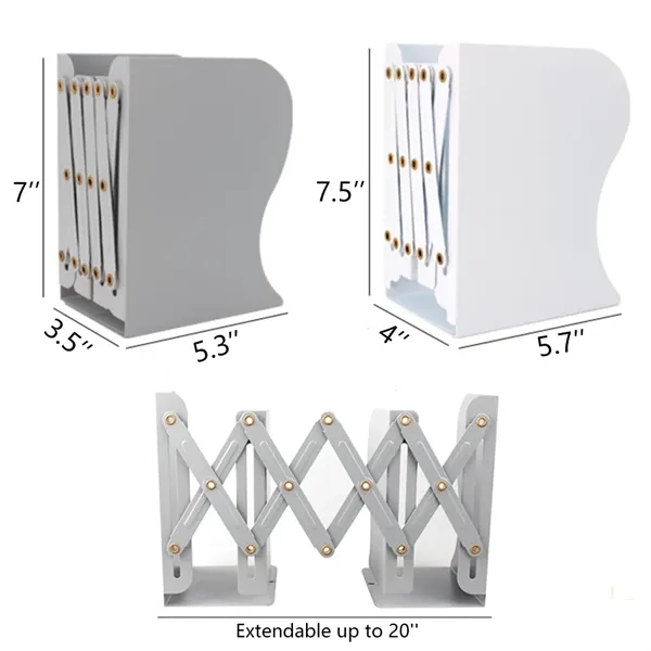 Metal Expandable Bookend Book Stand Magazine File Organizer - Metal Expandable Bookend Book Stand Magazine File Organizer - Image 1 of 4