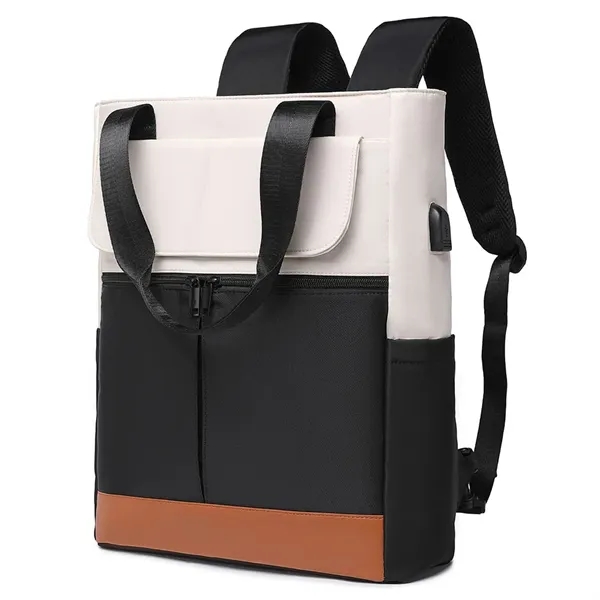 2-In-1 Wide Top Open Laptop Backpack Tote Bag - 2-In-1 Wide Top Open Laptop Backpack Tote Bag - Image 6 of 6
