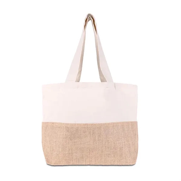 Cotton Canvas Tote Bag with Jute Gusset - Cotton Canvas Tote Bag with Jute Gusset - Image 6 of 6