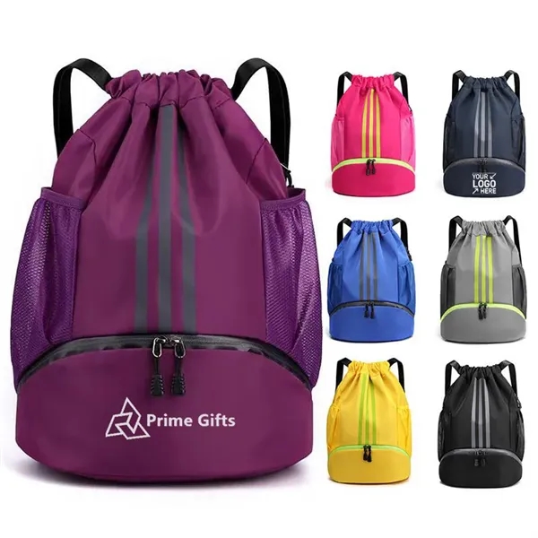 Waterproof Drawstring Gym Backpack Bag for Men & Women - Waterproof Drawstring Gym Backpack Bag for Men & Women - Image 0 of 5