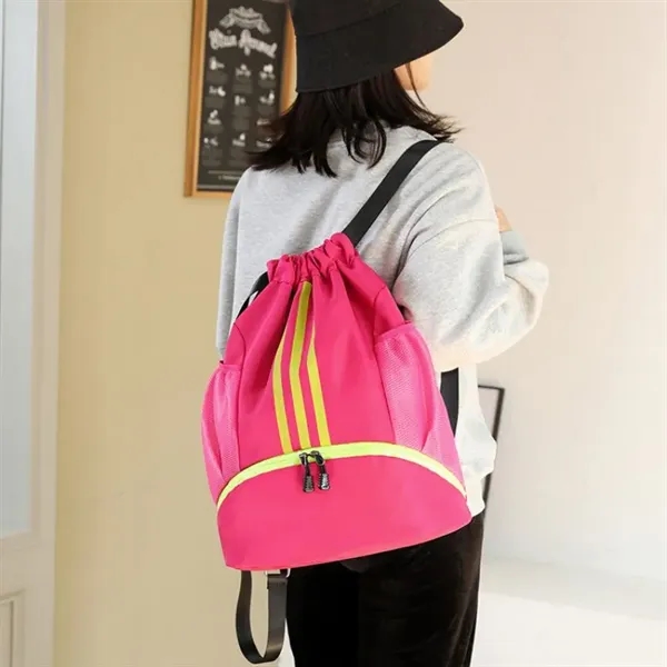 Waterproof Drawstring Gym Backpack Bag for Men & Women - Waterproof Drawstring Gym Backpack Bag for Men & Women - Image 2 of 5